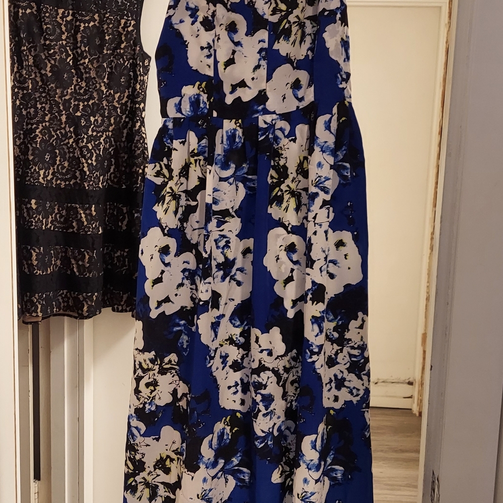 From Nordstrom Parker Blue and Black Floral Dress